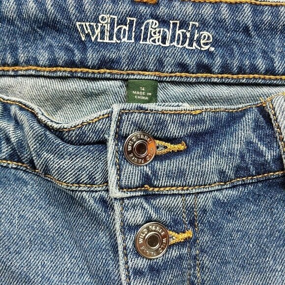 Wild Fable High Rise Straight Ankle Jeans Medium Wash 14 Distressed - Picture 5 of 9